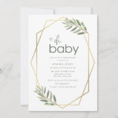 Oh Baby Groen en Goud Baby shower Kaart (Voorkant)