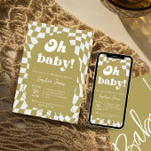 Oh Baby! Groen geruit | Gingham | BABY SHOWER Kaart