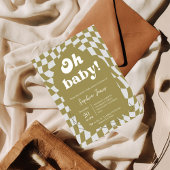 Oh Baby! Groen geruit | Gingham | BABY SHOWER Kaart