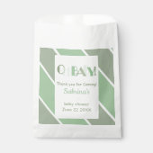 Oh Baby Groen Modern Baby shower Favoriet Bag Bedankzakje (Voorkant)