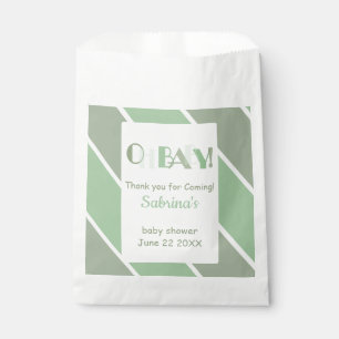 Oh Baby Groen Modern Baby shower Favoriet Bag Bedankzakje