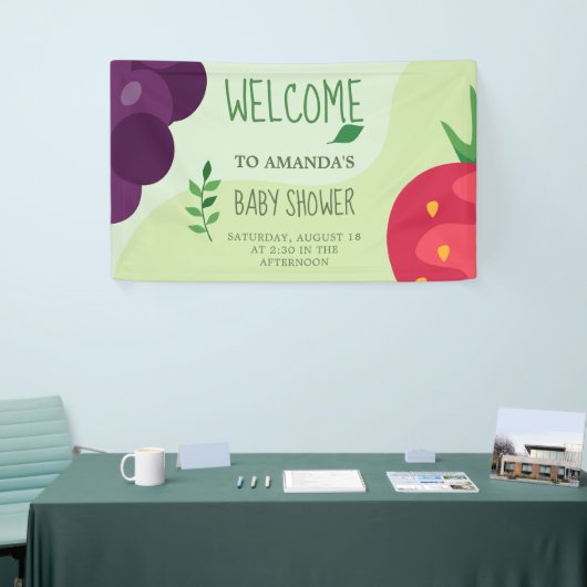 Oh Baby Groen Vruchtensap Baby shower Spandoek (Beurs)