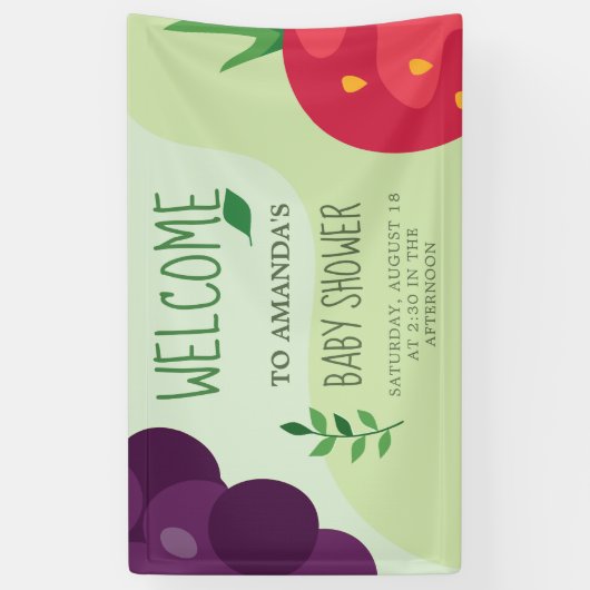 Oh Baby Groen Vruchtensap Baby shower Spandoek (Verticaal)