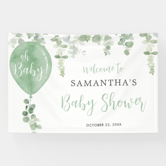 Oh Baby groene ballon genderneutrale douche Spandoek (Horizontaal)