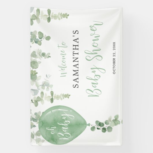 Oh Baby groene ballon genderneutrale douche Spandoek (Verticaal)