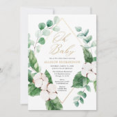 Oh Baby groene eucalyptus spring baby shower Kaart (Voorkant)