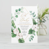 Oh Baby groene eucalyptus spring baby shower Kaart (Staand voorkant)
