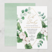 Oh Baby groene eucalyptus spring baby shower Kaart (Voorkant / Achterkant)