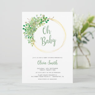 Oh baby groenery gouden seksneutraal baby shower kaart