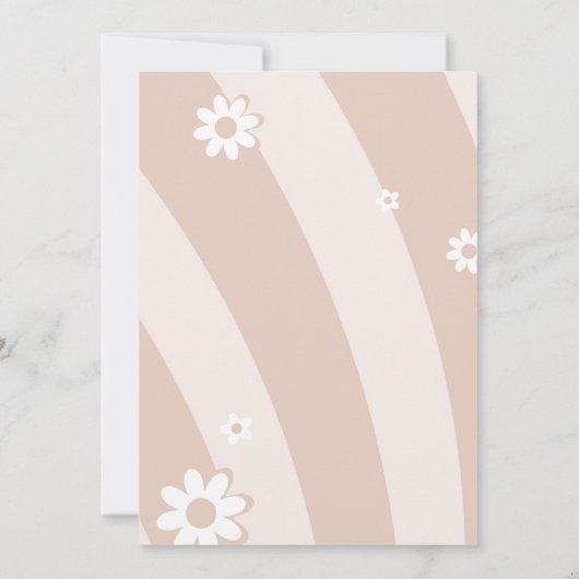 Oh Baby Groovy Daisy Douche Uitnodiging (Achterkant)