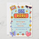 Oh! Baby Groovy Hippie Baby shower Party Kaart (Voorkant)
