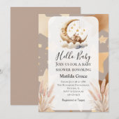 Oh Baby Half Moon Konijn Uitnodiging (Voorkant / Achterkant)