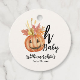 Oh Baby! Halloween Herfst Pompoen Leave Baby showe Bedankjes Labels