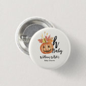 Oh Baby! Halloween Herfst Pompoen Leave Baby showe Ronde Button 3,2 Cm (Voorkant /achterkant)