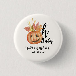 Oh Baby! Halloween Herfst Pompoen Leave Baby showe Ronde Button 3,2 Cm