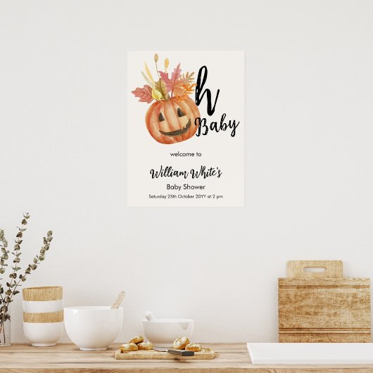 Oh Baby! Halloween Herfst pompoen Verlaat Welkomst Poster (Keuken)