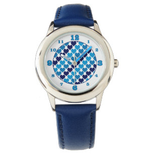 Oh Baby harten - Blauw Horloge