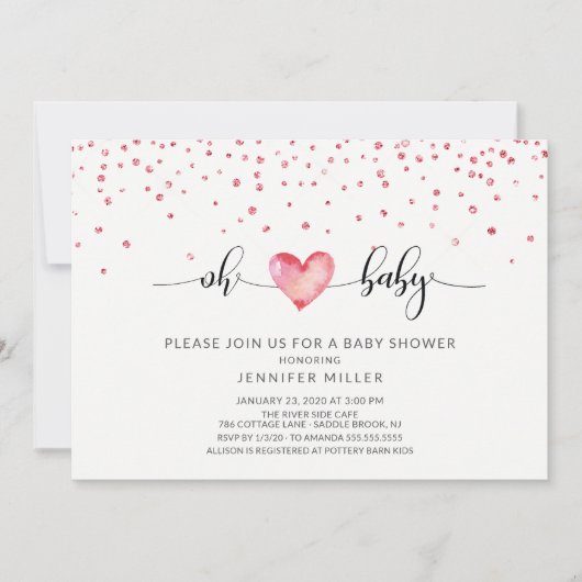 Oh Baby Hartneutraal Baby shower Kaart (Voorkant)