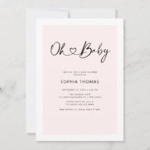 Oh Baby Heart Font minimaal zacht roze Baby shower