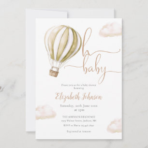 Oh Baby Heete Luchtballon Neutrale Baby Shower Kaart