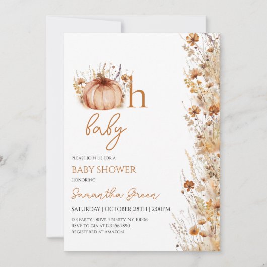 Oh Baby Herfst Baby shower Kaart (Voorkant)