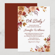Oh baby, herfst baby shower waterverf Bloemen Mode