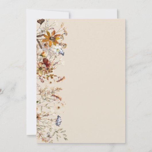 Oh Baby Herfst Floral Pumpkin Baby shower Kaart (Achterkant)