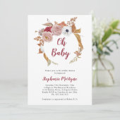 Oh Baby Herfst Floral Wreath Baby shower Kaart (Staand voorkant)