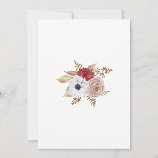 Oh Baby Herfst Floral Wreath Baby shower Kaart (Achterkant)