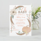 Oh Baby Herfst Pompoen Douche Uitnodigen Kaart (Staand voorkant)