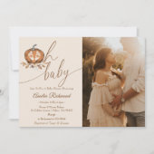 Oh Baby ! Herfst Pompoen Herfst Baby Shower Foto Kaart (Voorkant)