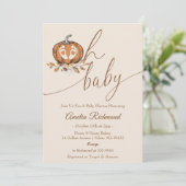 Oh Baby! Herfst pompoen herfst Baby shower Kaart (Staand voorkant)