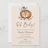 Oh Baby! Herfst pompoen herfst Baby shower Kaart (Voorkant)