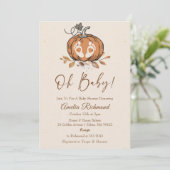 Oh Baby! Herfst pompoen herfst Baby shower Kaart (Staand voorkant)