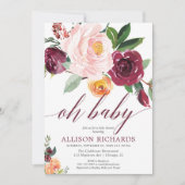 Oh baby herfst rustiek bloemenmeisje baby shower kaart (Voorkant)