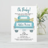 Oh Baby Het is een baby shower uitnodigingswagen v Kaart (Staand voorkant)