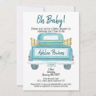 Oh Baby Het is een baby shower uitnodigingswagen v Kaart