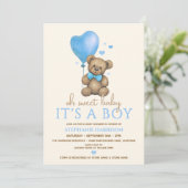 Oh Baby, het is een Boy Teddy Bear Baby shower Kaart (Staand voorkant)