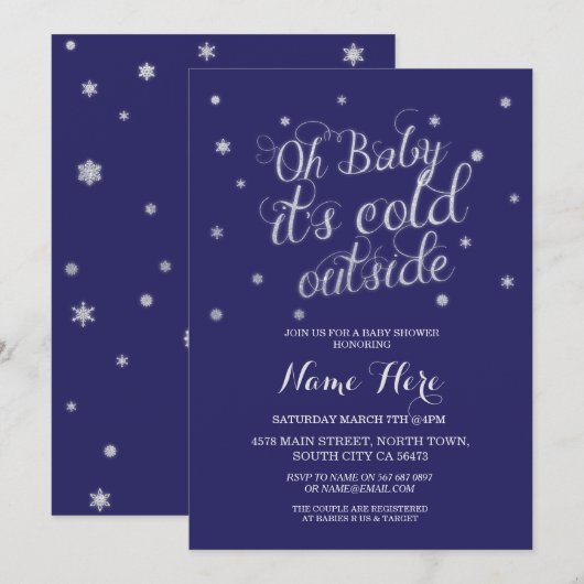 Oh Baby Het is een koude buitenscheepse marinester Kaart (Voorkant / Achterkant)