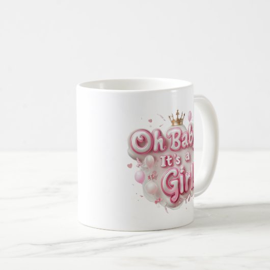 "Oh Baby, het is een meisje!" Magic Reveal Mok – S (Voorkant rechts)