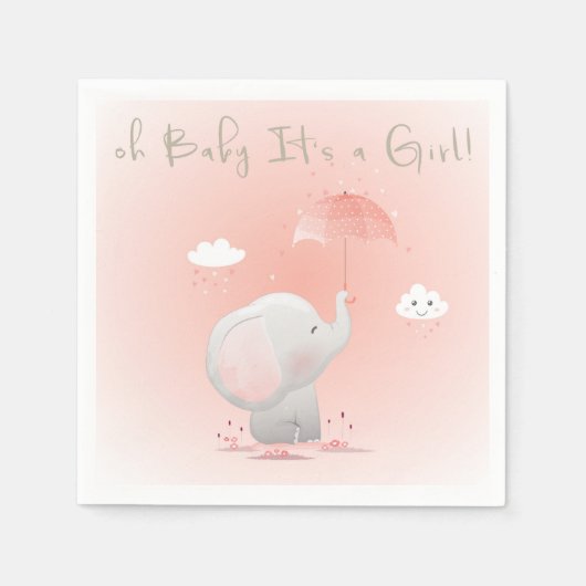 Oh Baby! Het is een meisje! Servet (Voorkant)