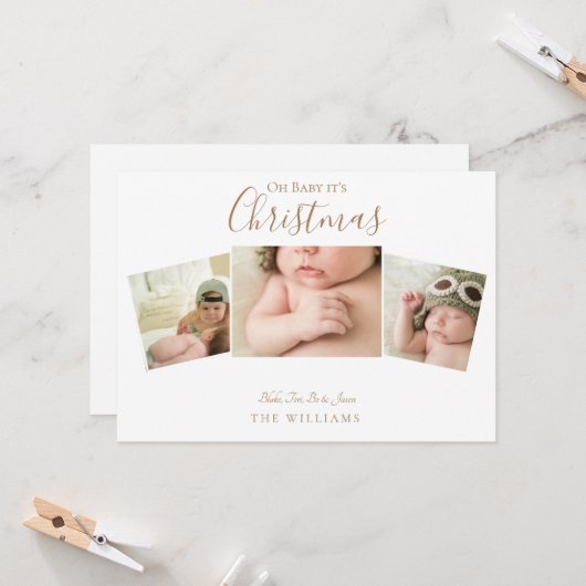 Oh Baby Het is kerstcollage Foto White II (Voorkant / Achterkant in situ)