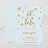 Oh Baby Het is koud buiten Baby shower jongen Kaart (Voorkant / Achterkant)