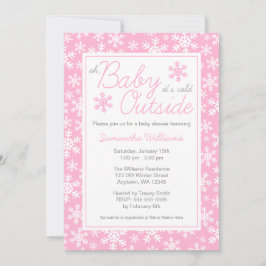 Oh Baby, het is koud buiten roze Baby shower Kaart
