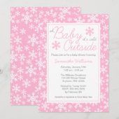 Oh Baby, het is koud buiten roze Baby shower Kaart (Voorkant / Achterkant)