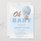 Oh Baby Hete Luchtballon Baby shower Kaart (Voorkant)