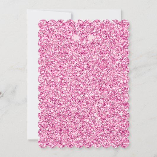 Oh Baby! Hot Pink Glitter Baby shower Invitation Kaart (Achterkant)