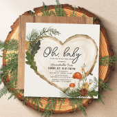 Oh Baby Hout Slice Herfst Baby shower Kaart
