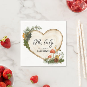 Oh Baby Houten Schijf Paddenstoel Herfst Baby Show Servet