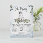 Oh Baby! Husky Waterverf Dog Baby shower Kaart (Staand voorkant)